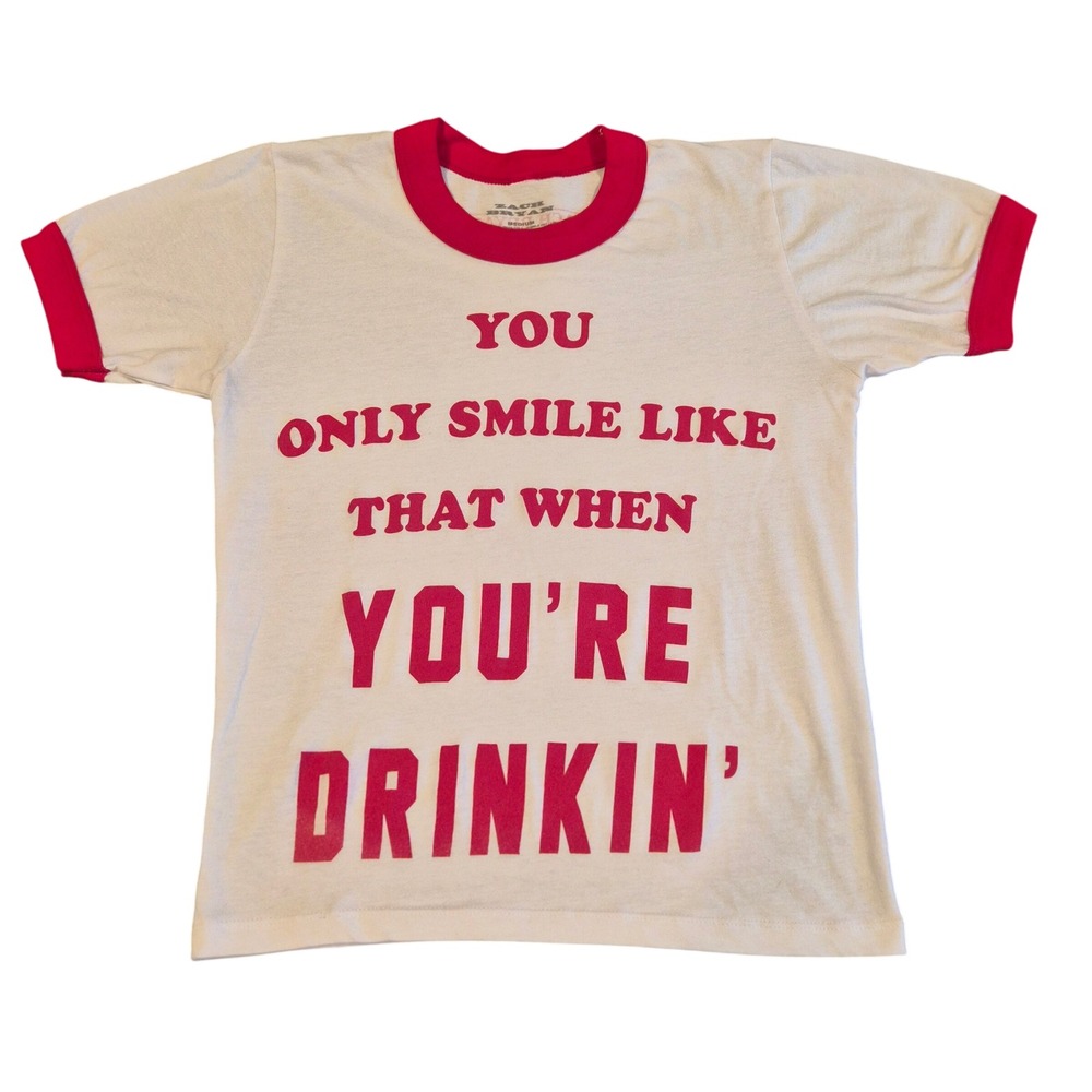 Zach Bryan You Only Smile Like That When Youre Drinkin Ringer Tee White Red M